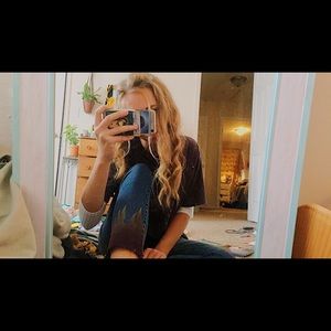 Hand painted flame jeans!!